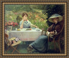 Golden Times Framed Prints - Tea Time by Jacques Jourdan