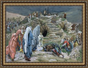 Disputation of The Holy Sacrament (la Disputa) [detail 10a] Framed Prints - The Holy Women Stand Far Off Beholding What is Done by James Jacques Joseph Tissot