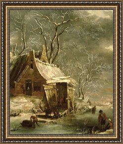 Scene Framed Prints - Winter Scene by Jan Beerstraten