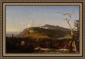Exterior Framed Paintings - Catskill Mountain House by Jasper Francis Cropsey