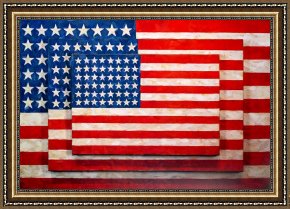 John Framed Prints - Three Flags by jasper johns