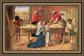 House Framed Prints - Christ in the House of His Parents by JE Millais and Rebecca Solomon