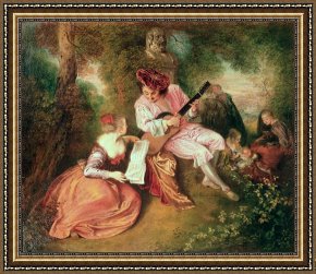 The Love Letter Framed Prints - The Scale of Love by Jean Antoine Watteau