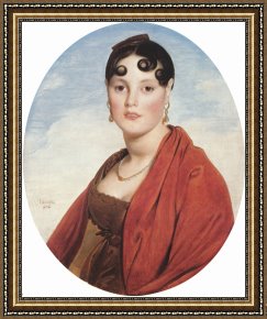 Belle Du Jour Framed Paintings - Madame Aymon, Known As La Belle Zelie by Jean Auguste Dominique Ingres