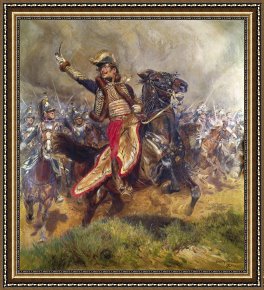 Charles Framed Prints - General Antoine-Charles-Louis Lasalle by Jean Baptiste Edouard Detaille