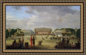 A Place Framed Prints - View of the Grand Theatre Constructed in the Place de la Concorde for the Fete de la Paix by Jean Baptiste Louis Cazin