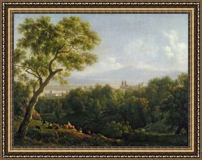 View of Delft Framed Paintings - View of Frascati by Jean Bidauld