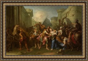 Leaves Framed Paintings - Taking Leave of Andromanche by Jean, II Restout