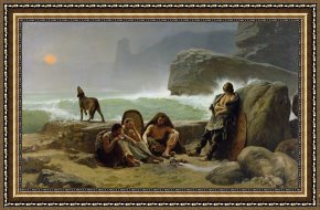 Jules Framed Prints - The Gaulish Coastguards by Jean Jules Antoine Lecomte du Nouy