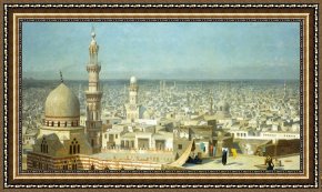 View of Delft Framed Paintings - View Of Cairo by Jean Leon Gerome