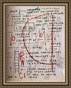 Oil Framed Prints - Olive Oil by Jean-michel Basquiat