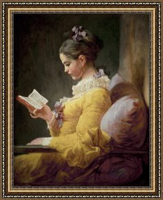 Young Framed Prints - Young Girl Reading by JeanHonore Fragonard