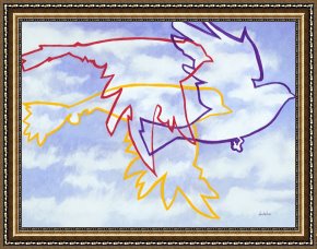 Beacon of Hope Framed Paintings - Love Peace Hope by Jerome Lawrence