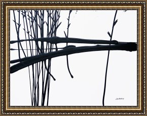 Four Boars in a Landscape Framed Paintings - Psychology of Landscape III by Jerome Lawrence