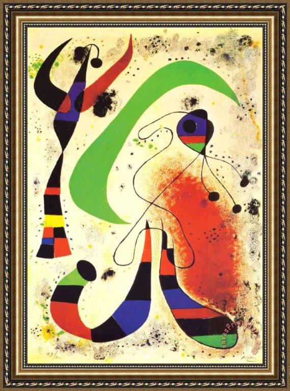 Joan Miro Night Framed Print Joan Miro Night Framed Print