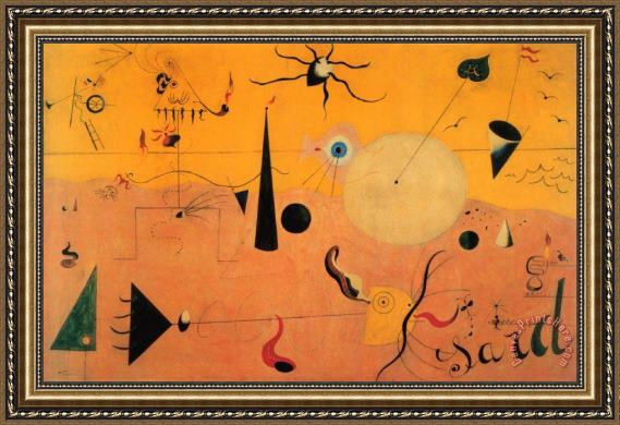 Joan Miro Paysage Catalan Le Chasseur c.1923 Framed Print Joan Miro Paysage Catalan Le Chasseur c.1923 Framed Print