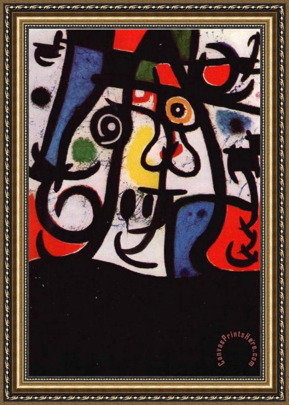 Joan Miro Woman And Birds, 1968 Framed Print Joan Miro Woman And Birds, 1968 Framed Print