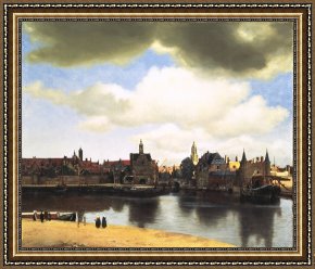 View of Delft Framed Paintings - View Of Delft by Johannes Vermeer