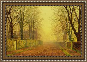 A Quiet Evening Framed Prints - Evening Glow by John Atkinson Grimshaw