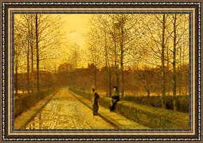 Golden Times Framed Prints - In the Golden Gloaming by John Atkinson Grimshaw