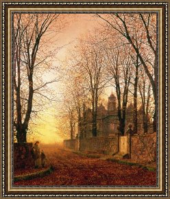 Golden Times Framed Prints - In the Golden Olden Time by John Atkinson Grimshaw