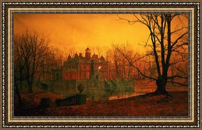 House Framed Prints - The Haunted House by John Atkinson Grimshaw