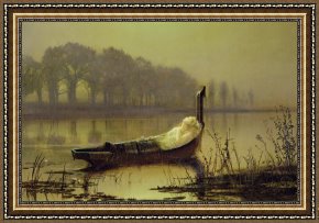 Lady Framed Prints - The Lady of Shalott by John Atkinson Grimshaw