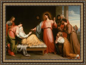 Jesus Healing The Leper Framed Prints - Christ healing the mother of Simon Peter by John Bridges
