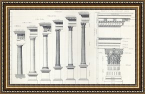 Architecture Framed Prints - Architecture I Orders Of Architecture Engraved By Charles Lawrie by John Burley Waring