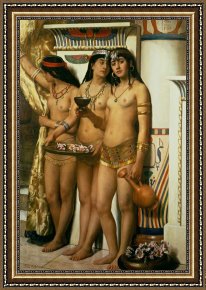 John Framed Prints - The Handmaidens of Pharaoh by John Collier