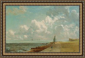 Beacon of Hope Framed Paintings - Harwich - The Low Lighthouse and Beacon Hill by John Constable