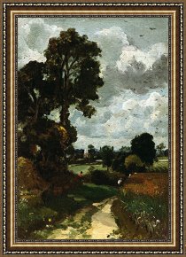 Oil Framed Prints - Oil Sketch of Stoke-by-Nayland by John Constable