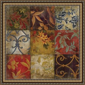 Floral Framed Prints - Floral Mosaic V by John Douglas