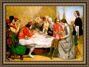 Lorenzo Framed Prints - Lorenzo And Isabella by John Everett Millais