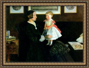 Mr And Mrs a Mosselman And Their Two Daughters Framed Paintings - Portrait of Mrs James Wyatt by John Everett Millais