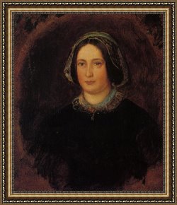 Mr And Mrs a Mosselman And Their Two Daughters Framed Paintings - Portrait of Mrs William Evamy The Artists Aunt by John Everett Millais