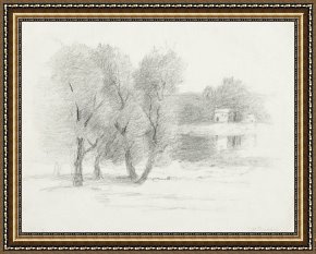 Swine, 19th Century Framed Prints -  Landscape - late 19th-early 20th century by John Henry Twachtman