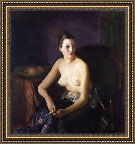 Seated Nude Framed Paintings - Seated Semi Nude by John James Audubon