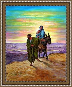 John Framed Prints - Escape into Egypt by John Lautermilch