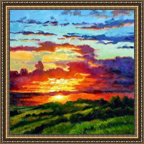 A Quiet Evening Framed Prints - Evenings Final Glow by John Lautermilch