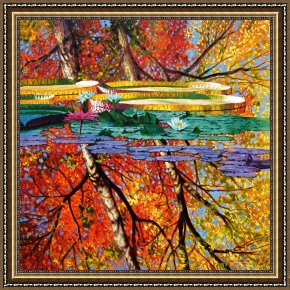 Reflections of Portofino Framed Prints - Fall Reflections by John Lautermilch