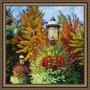 Square - Fort-philippe Framed Paintings - Gas Light Square by John Lautermilch