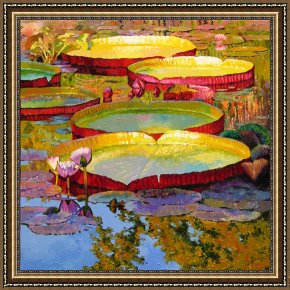 Golden Times Framed Prints - Golden Light on Pond by John Lautermilch