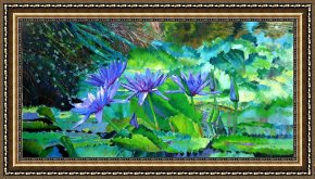 The Green Sail Framed Prints - Harmony of Purple and Green by John Lautermilch
