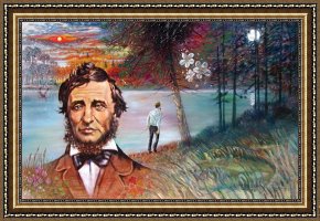 Henry Moret Framed Prints - Henry David Thoreau by John Lautermilch