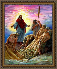 Jesus Healing The Leper Framed Prints - Jesus Appears to the Fishermen by John Lautermilch