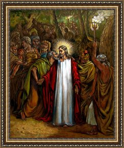 John Framed Prints - Jesus Betrayed by John Lautermilch