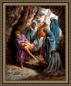 John Framed Prints - Jesus Burial by John Lautermilch