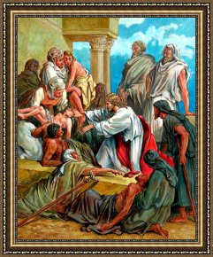 John Framed Prints - Jesus Healing the Sick by John Lautermilch