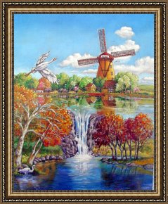 John Framed Prints - Old Dutch Windmill by John Lautermilch